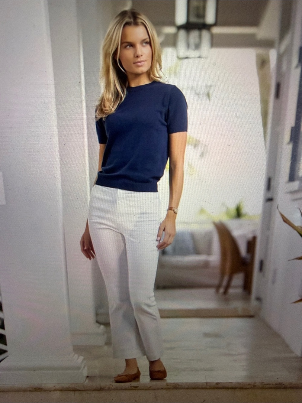 NWT Julia Amory Bell Pant Twill medium white